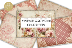 Vintage Wallpaper Junk Journal Pages - Floral Journal Sheets Product Image 1