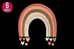Boho Rainbow with hearts machine embroidery design - 6 sizes Product Image 2