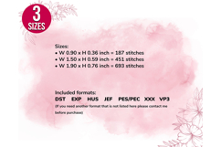 Three Hearts, love machine embroidery design - 3 sizes Product Image 2
