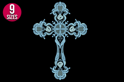 Fancy Cross machine embroidery design - 9 Sizes Product Image 2