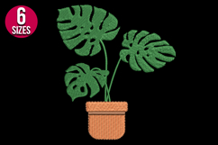 Monstera Plant machine embroidery design - 6 Sizes Product Image 2
