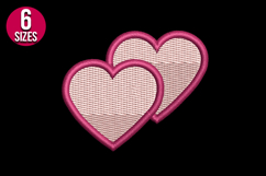 Two Hearts, love machine embroidery design Product Image 2