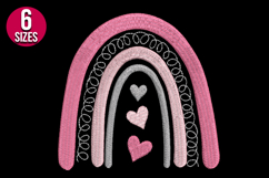 Rainbow with Hearts machine embroidery design - 6 sizes Product Image 2