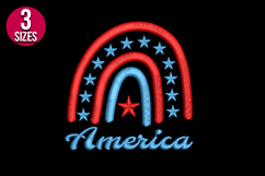 American Flag Rainbow Machine Embroidery Design - 3 sizes Product Image 2