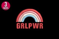 Grl Pwr Rainbow machine embroidery design - 3 sizes Product Image 2