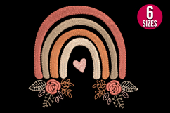 Floral Boho Rainbow machine embroidery design - 6 sizes Product Image 2