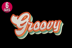 Groovy Retro machine embroidery design - 6 sizes Product Image 2