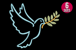 Dove with Olive Branch machine embroidery design - 6 Sizes Product Image 2