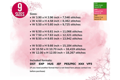 Floral Wreath machine embroidery design - 9 sizes Product Image 2