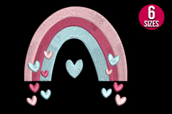 Rainbow with Hearts machine embroidery design - 6 sizes Product Image 2