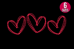 Three Hearts line art, love machine embroidery design Product Image 2
