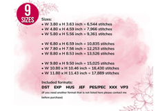 Thank You Floral Wreath machine embroidery design - 9 sizes Product Image 2