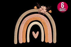 Floral Boho Rainbow machine embroidery design - 6 sizes Product Image 2