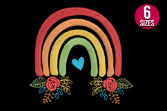 Floral Rainbow machine embroidery design - 6 sizes Product Image 2