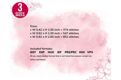 Pink Ribbon machine embroidery design - 3 sizes Product Image 2