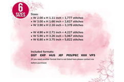 heart beat, love machine embroidery design - 6 sizes Product Image 2