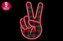 Peace Sign Applique machine embroidery design - 9 sizes Product Image 2