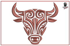 Bull Face | Tribal Animal Embroidery Design Product Image 1
