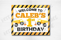 Construction Welcome Sign Dump Trurck Birthday Party Poster Product Image 3