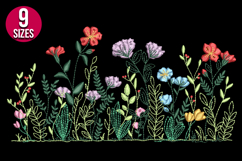 Wildflowers machine embroidery design - 9 sizes Product Image 2