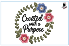 Created with a Purpose| Christian Embroidery Design Product Image 1