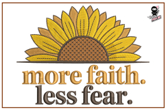 More Faith. Less Fear| Christian Embroidery Design Product Image 1