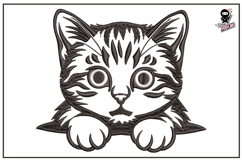 Peeking Cat | Baby Animal Embroidery Design Product Image 1