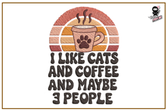I Like Cats and Coffee | Funny Retro Embroidery Design Product Image 1