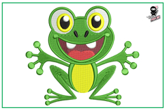 Funny Frog | Cute Animal Embroidery Design Product Image 1