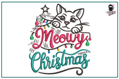 Meowy Christmas | Funny Cat Embroidery Design Product Image 1