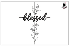 Blessed | Christian Cross Embroidery Design Product Image 1