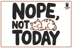 Nope, Not Today | Sleeping Cat Embroidery Design Product Image 1