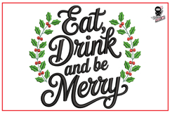 Eat, Drink and Be Merry | Christmas Embroidery Design Product Image 1