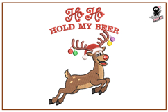 Ho Ho Hold my Beer | Funny Christmas Embroidery Design Product Image 1