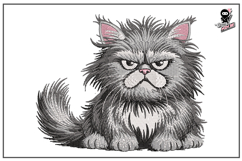Grunoy Cat | Funny Animal Embroidery Design Product Image 1