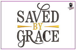 SAVED BY GRACE | Christian Embroidery Design Product Image 1