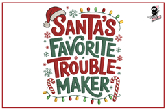 Santa&#039;s Favorite Troublemaker| Funny Christmas Embroidery Product Image 1