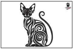 Sphynx Cat | Tribal Animal Embroidery Design Product Image 1