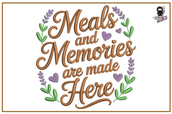 Meals and Memories Are Made Here| Kitchen Embroidery Design Product Image 1