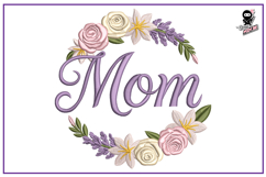 Mom Floral Wreath | Mother&#039;s Day Embroidery Design Product Image 1