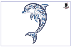 Dolphin | Tribal Animal Embroidery Design Product Image 1