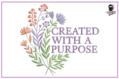 Created with a Purpose| Christian Embroidery Design Product Image 1