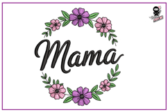 MAMA Floral Wreath | Mother's Day Embroidery Design Product Image 1