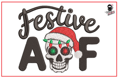 Festive AF| Funny Christmas Machine Embroidery Design Product Image 1