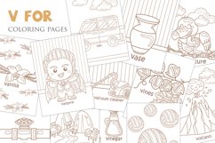 Alphabet V For Vocabulary Reading Lesson Kids Coloring Set Product Image 1