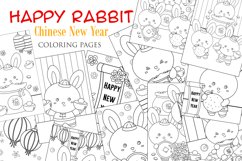 Happy Chinese New Year 2023 Rabbit Coloring Kids and Adult Product Image 1