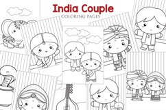 India Couple Kids Traditional Costume Coloring Activity Set Product Image 1