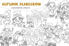 Autumn Scarecrow Coloring Kids and Adult Product Image 1