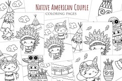 Native American Kids Culture Cartoon Coloring Activity Set Product Image 1