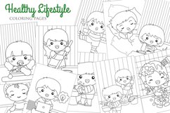 Kids Healthy Lifestyle Activity Cartoon Coloring Set Bundle Product Image 1